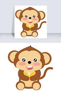 猴子吃瓜图片卡通,卡通猴子吃瓜欢乐时光